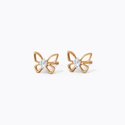 Glinting Butterfly Diamond Stud Earrings